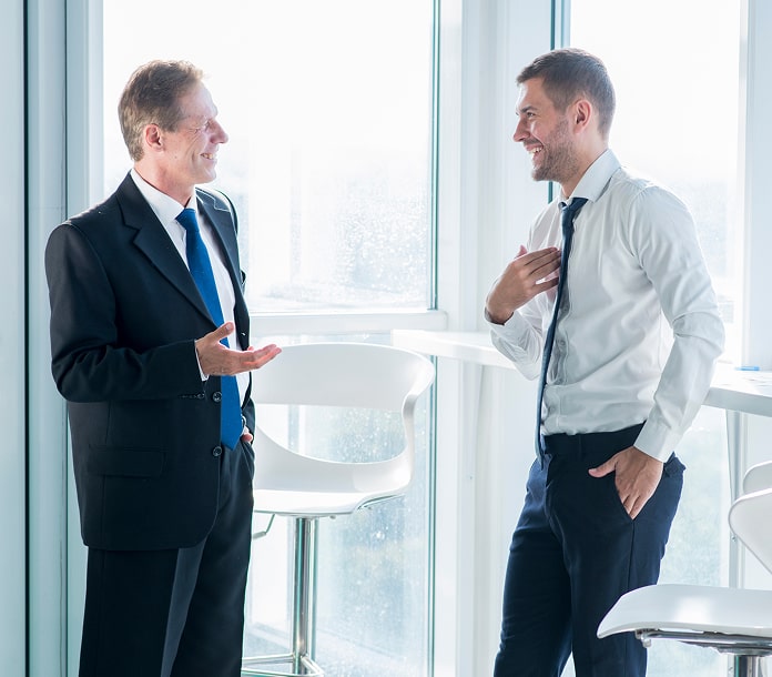 Business men talking